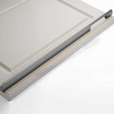 Imagem de Maçaneta de porta de guarda-roupa de liga de alumínio alongada, puxadores de armário de cozinha para móveis, para mesa de cabeceira, armário de sapatos/TV, puxadores de gaveta de banheiro de cômoda,