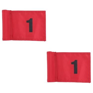 Imagem de BESPORTBLE 2 Peças colocando bandeiras verdes bandeira de treinamento de golfe bandeira de prática bandeira de treino dedicada Acessórios praticar bola suprimentos vermelho