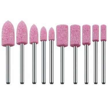 Imagem de Kit 10 Ponta Montada Multiuso Rebolo Abrasivo Micro Retífica