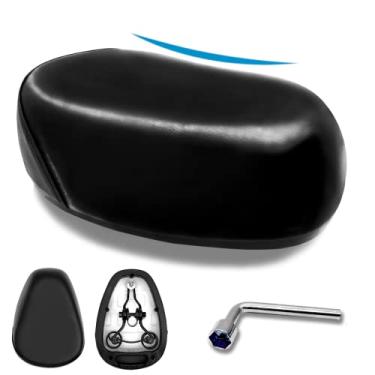 Imagem de GLDYTIMES Almofada de assento de scooter elétrica, confortável, espuma viscoelástica à prova de suor, selim à prova d'água com absorção de choque duplo para triciclo de bicicleta elétrica