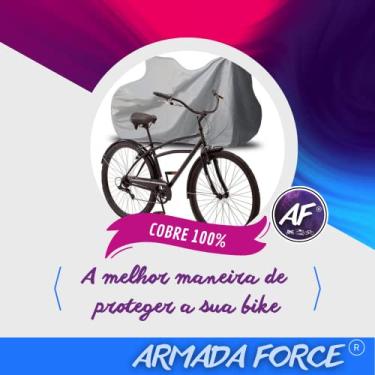 Imagem de Capa Pra Bike Cobrir Bicicleta Armada Force Aro 26 até 29 100% Impermeável Protege Sol Chuva Poeira Sujeira