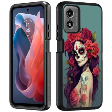 Imagem de BWOOLL Capa para Moto G Play 4G 2024, capa resistente 3 em 1 híbrida de policarbonato rígido e silicone macio à prova de choque com proteção contra quedas para Motorola Moto G Play 4G 2024, Sugar