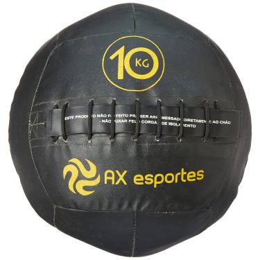 Imagem de AX Esportes Bola de Wall Ball para Crossfit, Preto, 10 kg