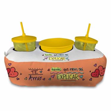 Imagem de Almofada Kit Cinema Pipoca 2 copos canudo e balde Namorados Te Amo Tanto Que Nem Sei Explicar