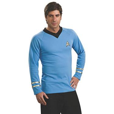 Imagem de Rubie's Camiseta clássica Star Trek Deluxe Spock para adultos, Multicolorido, P