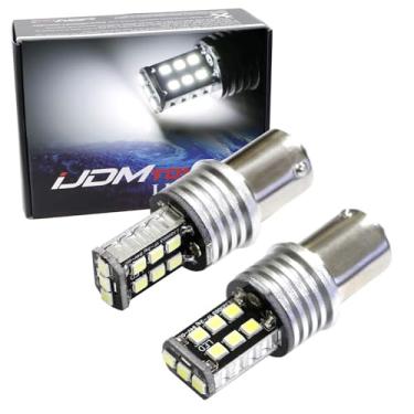 Imagem de iJDMTOY (2) Lâmpadas de substituição de LED Xenon branco 15-SMD compatíveis com Volkswagen MK6 Mk6.5 Jetta como luzes de corrida diurnas