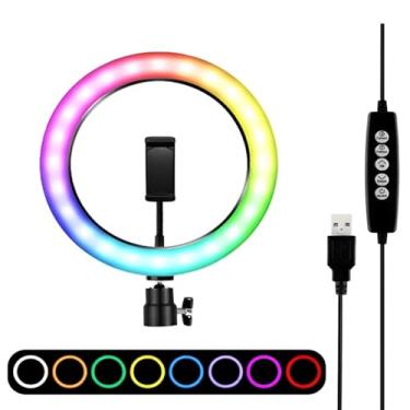 Imagem de Ring Light LED RGB Iluminador Soft 26cm com Suporte para Celular e Controle - MJ26