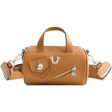 Imagem de True Religion Bolsa tiracolo feminina, mini bolsa esportiva com alça de ombro, conhaque, Conhaque