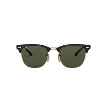 Imagem de Óculos de Sol Ray-Ban Clubmaster Metal 0RB3716 187 Tam 51 / Preto/Ouro - Lentes Verde