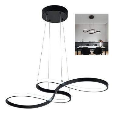 Imagem de Lustre Pendente 3 em 1 Arco Infinito LED Perfil Iluminaçao Sala de Jantar Hall de Entra...