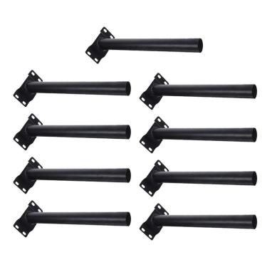 Imagem de Suporte Luminaria Solar Poste Kit 9 Unidades Barra Pintura Eletrostatica Iluminaçao Segurança Rua Estrada Jardim Quintal