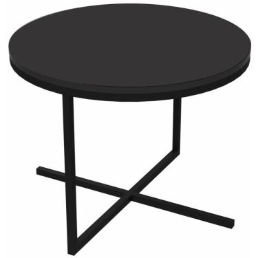 Imagem de Mesa Lateral Redonda Volpi Artesano 36 Cm (altura) Em Mdp Bp Estrutura Preta Metálica Em Aço Preto