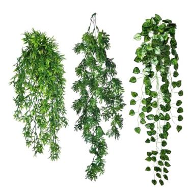 Imagem de Kit 6 Planta Artificial Mix Folhagem Pendente Decoração para Vaso Trepadeira Permanente