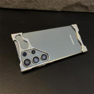 Imagem de Capa de celular pára-choque de liga de alumínio irregular para Samsung S23 S24 Ultra Plus Proteção de filme de lente Capa à prova de choque de metal, cinza, para Galaxy S23 Plus