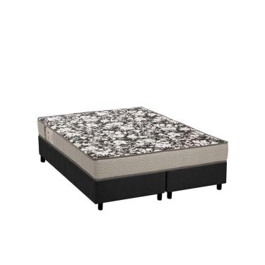 Imagem de  Cama Box Queen: Colchão Espuma Ortobom Physical Ultra Resistente + Base CRC Suede Gray(158x198)