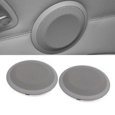 Imagem de Goodithy 2 peças de capas de grade de alto-falante de porta de 4,7 polegadas, capa de alto-falante de porta dianteira/traseira para substituição de alto-falante para BMW Série 3 E90 E91 318 320 325