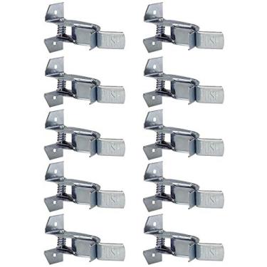 Imagem de Wideskall Braçadeira de mola de metal resistente Gaint Suporte de ferramentas organizador de parede para vassouras e esfregões de armário de garagem suporte de parede (pacote com 10)