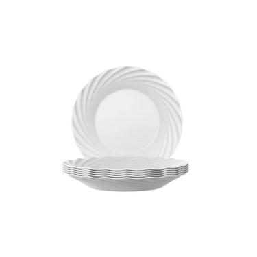 Imagem de Jogo Prato De Sobremesa Jasmim Opaline Branco kit 6 Peças