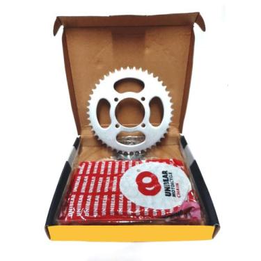 Imagem de Kit relação transmissão ybr 125 ybr125 k e ed 2003 a 2012 aço 1045 cor