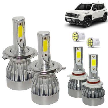 Imagem de Kit Super Led Renegade 2016 a 2021 Farol Alto e Baixo H4 + Milha H11 2