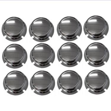 Imagem de 12 Tampa Cubo Cromada Roda Carreta 4 Furos Rolamento Cubo Pequeno - TO