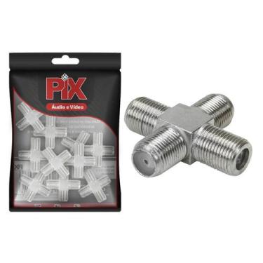 Imagem de 10x Emenda Divisor Quádruplo Coaxial Tipo F Antena Rg59/rg6 - Pix