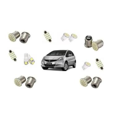 Imagem de Kit Lâmpada Led Farolete Placa Teto Honda Fit 2004 A 2014 - Blue Lion