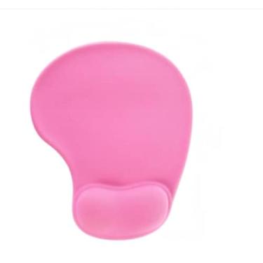Imagem de Mousepad de escritório com suporte de pulso em gel – Mouse pad ergonômico para jogos, descanso de pulso – Tapete de jogo de design base de borracha para laptop – superfície de silicone antiderrapante com textura especial (rosa)