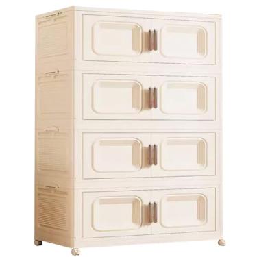 Imagem de Caixas de armazenamento com tampas Caixa de armazenamento de plástico dobrável Caixas de armazenamento empilháveis ​​extra grandes com rodas e portas para roupas