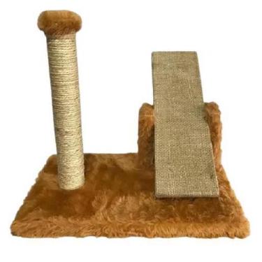Imagem de Arranhador Para Gatos Mini Poste Com Gangorra Caramelo - Akara Do Gato