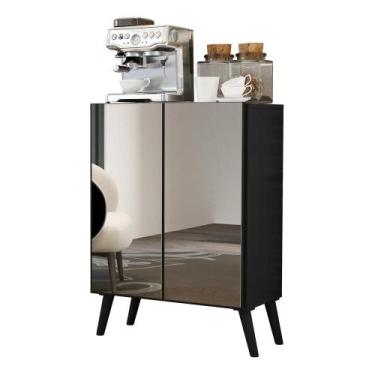 Imagem de Aparador Retrô com Espelho Multimóveis Cantinho do Café com 2 Portas F