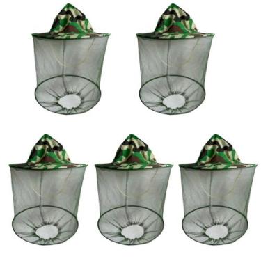 Imagem de Chapéu c/mosquiteiro kit c/ 5 unidades camuflado anti inseto - SR APIC