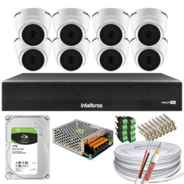 Imagem de Kit Intelbras 8 1220d C/áudio Dvr 4 Canais 3008-C Hd 1tb