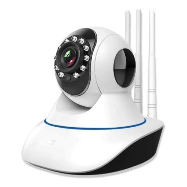 Imagem de Babá Eletrônica Câmera Ip Wifi Visão Noturna S/fio 3 Antenas - ip Cam