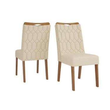 Imagem de Cadeira Sala de Jantar Bia Freijo/Linho Neve Bege - DJ Móveis