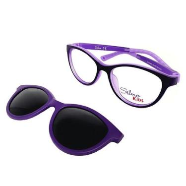 Imagem de Óculos Infantil Silmo e Clip on SK260850 Roxo - Silmo Kids
