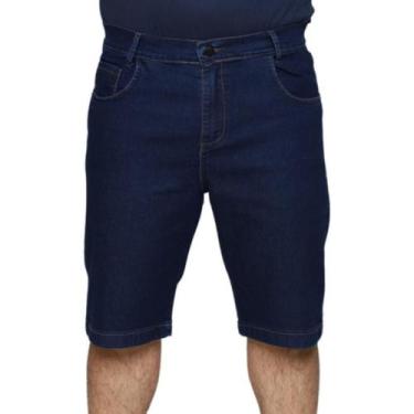 Imagem de Bermuda Jeans Masculina Plus Size Slim Premium Tradicional Algodão - G