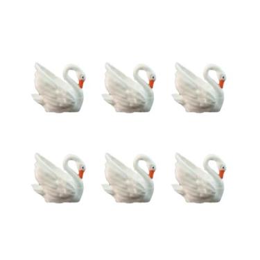 Imagem de Kit 6 mini Cisne Brancos Maquetes, Mini Mundos, Terrário - Mad Maker