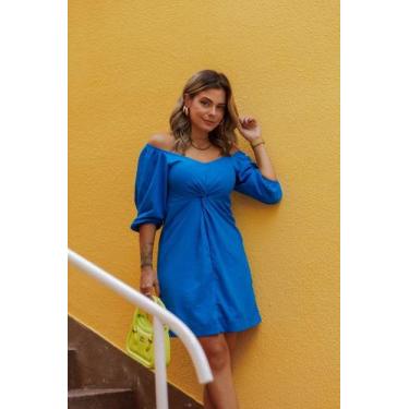 Imagem de Vestido Curto Com Nó Frontal Laiana - B&C Fashion, P, Royal