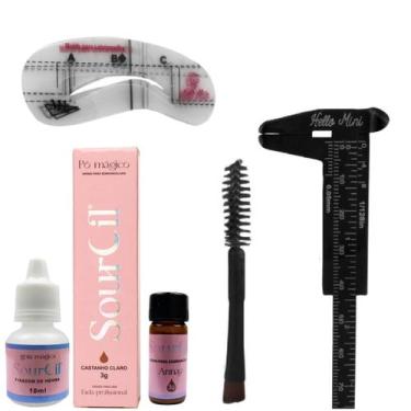 Imagem de Henna Sourcil Sobrancelha Vegana + Paquimetro + Pincel Duplo + 6 Model