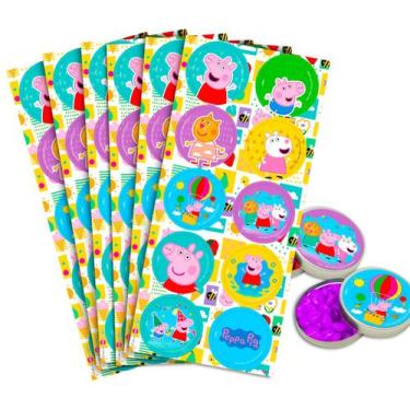 Imagem de 30 Adesivos redondo decoração PEPPA PIG festa Aniversário - Regina