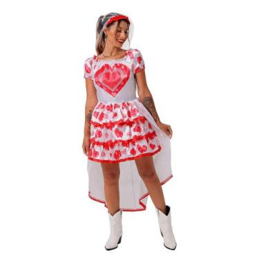Imagem de Vestido Noivinha Junina de Luxo Feminina Com Véu - Fantasias Carol FSP