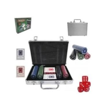Imagem de Jogo De Poker 200 Fichas Numeradas 2 Baralhos 5 Dados Maleta - Imporie