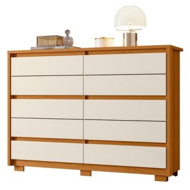 Imagem de Cômoda para Quarto 10 Gavetas 151cm Duetto Cinamomo/Off White - Albatr
