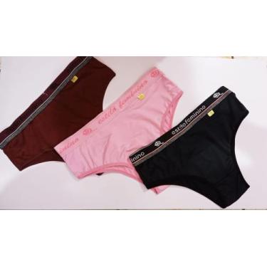 Imagem de Kit 3 Calcinhas Com Cós Lateral Larga De Microfibra Senhora - Dani Lin