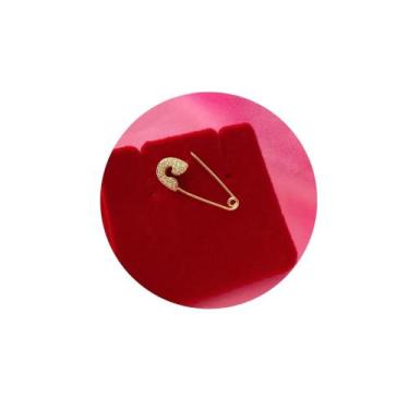 Imagem de Alfinete Para Bebe Cravejado Com Zirconias Banho De Ouro 18k - Crislu 