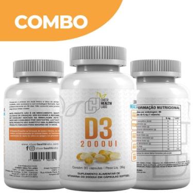 Imagem de Combo 3x Vitamina D3 2000UI Cheer 90 Cápsulas - Cheer Health Labs
