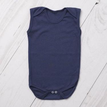 Imagem de Body bebê regata suedine 100% algodão - LETICIA CAT, Azul marinho, G