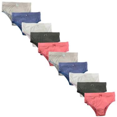 Imagem de Kit 10 Calcinha Tangão Senhora Frimodas Microfibra Feminino Adulto, M,