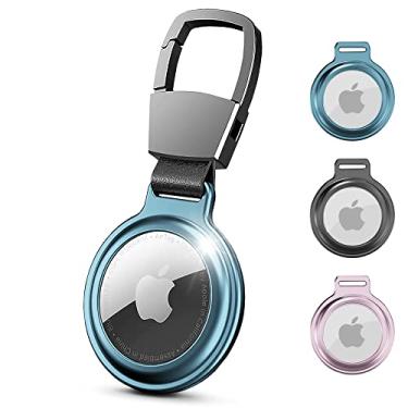 Imagem de Empire – Capa protetora de metal para Apple AirTag, capa de alumínio premium para Apple AirTag, proteção aprimorada e design elegante – Proteja seus Airtags com estilo (azul)
